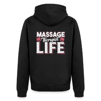 Massage Therapist Massage Therapist Life - Unisex Premium Organic Zip Hoodie - black - Back - Nico (187cm)