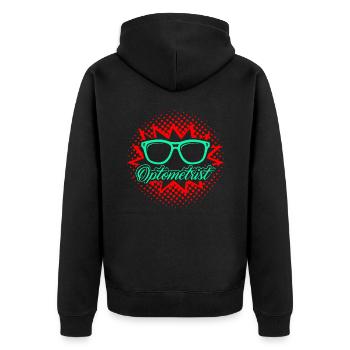 Proud To Be An Optometrist - Unisex Premium Organic Zip Hoodie - black - Back - Nico (187cm)