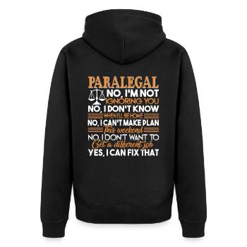 Paralegal Paralegal I Can Fix That - Unisex Premium Organic Zip Hoodie - black - Back - Nico (187cm)