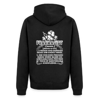 Pharmacist Pharmacist Definition - Unisex Premium Organic Zip Hoodie - black - Back - Nico (187cm)