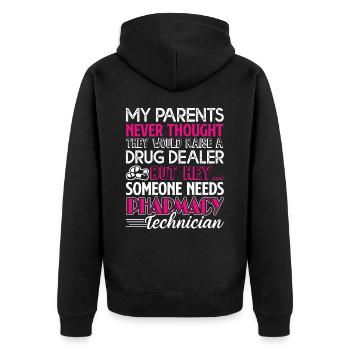 Pharmacy Technician Need Pharmacy Technician - Unisex Premium Organic Zip Hoodie - black - Back - Nico (187cm)