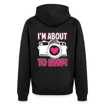 Photographer Photographer I'm About To Snap - Unisex Premium Organic Zip Hoodie - black - Back - Nico (187cm)
