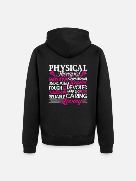 Physical Therapist Physical Therapist Loving - Unisex Premium Organic Zip Hoodie - black