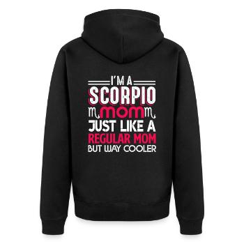 Scorpio Scorpio Mom Is Cooler - Unisex Premium Organic Zip Hoodie - black - Back - Nico (187cm)