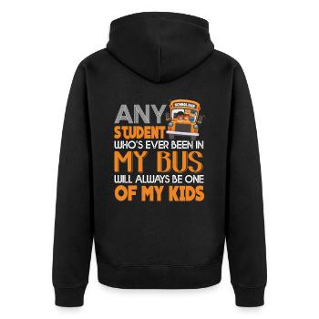 School Bus Driver School Bus Driver Funny - Unisex Premium Organic Zip Hoodie - black - Back - Nico (187cm)