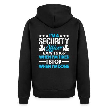 Security Officer Security Officer Don't Stop - Unisex Premium Organic Zip Hoodie - black - Back - Nico (187cm)