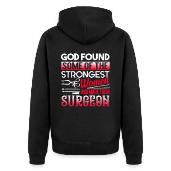 Surgeon Strongest Women Become Surgeon - Unisex Premium Organic Zip Hoodie - black - Back - Nico (187cm)