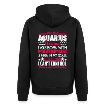 Aquarius I'm An Aquarius Woman - Unisex Premium Organic Zip Hoodie - black - Back - Nico (187cm)