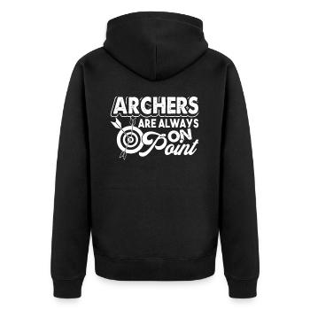 Archery Archers Are Always On Point - Unisex Premium Organic Zip Hoodie - black - Back - Nico (187cm)