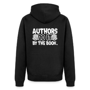 Book Authors Do It By the Book - Unisex Premium Organic Zip Hoodie - black - Back - Nico (187cm)