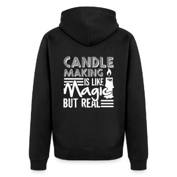 Candle Making Candle making Is Like Magic But Real - Unisex Premium Organic Zip Hoodie - black - Back - Nico (187cm)
