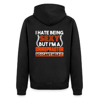 Chiropractor I'm A Sexy Chiropractor - Unisex Premium Organic Zip Hoodie - black - Back - Nico (187cm)