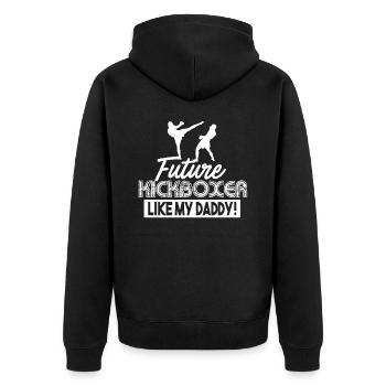 Kickboxing Future Kickboxer Like My Daddy - Unisex Premium Organic Zip Hoodie - black - Back - Nico (187cm)