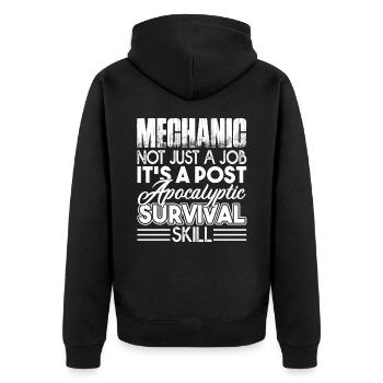 Mechanic Not Just A Job - Unisex Premium Organic Zip Hoodie - black - Back - Nico (187cm)