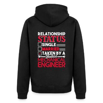 Mechanical Engineer Relationship Status - Unisex Premium Organic Zip Hoodie - black - Back - Nico (187cm)