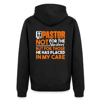Pastor Pastor Not For The Numbers - Unisex Premium Organic Zip Hoodie - black - Back - Nico (187cm)