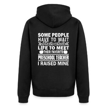 Preschool Teacher Preschool Teacher Parent - Unisex Premium Organic Zip Hoodie - black - Back - Nico (187cm)
