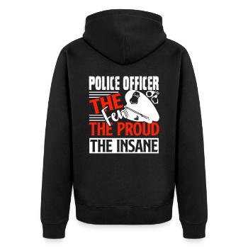 Police Officer Proud Police Officer - Unisex Premium Organic Zip Hoodie - black - Back - Nico (187cm)