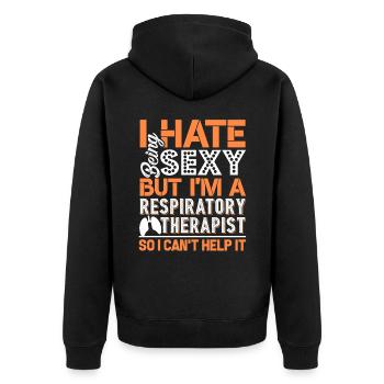 Respiratory Therapist Sexy Respiratory Therapist - Unisex Premium Organic Zip Hoodie - black - Back - Nico (187cm)