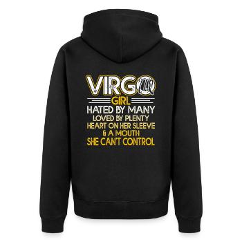 Virgo Virgo Girl Sign Of Zodiac - Unisex Premium Organic Zip Hoodie - black - Back - Nico (187cm)
