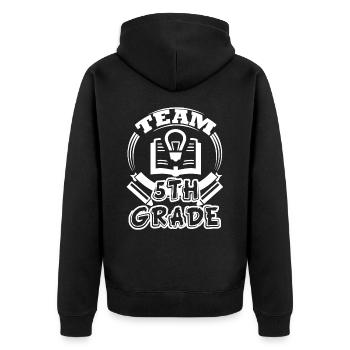 5th Grade Teacher Team 5th Grade Teacher - Unisex Premium Organic Zip Hoodie - black - Back - Nico (187cm)