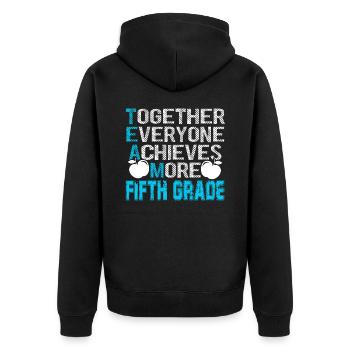 5th Grade Teacher Team 5th Grade - Unisex Premium Organic Zip Hoodie - black - Back - Nico (187cm)
