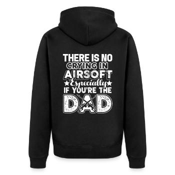 Airsoft Airsoft Dad - Unisex Premium Organic Zip Hoodie - black - Back - Nico (187cm)