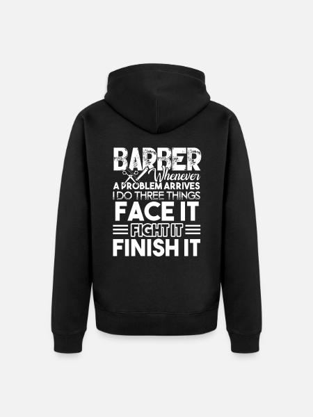 Barber Proud Barber - Unisex Premium Organic Zip Hoodie - black