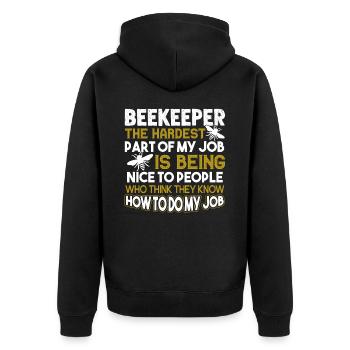Beekeeper The Hardest Part Of Beekeeper - Unisex Premium Organic Zip Hoodie - black - Back - Nico (187cm)