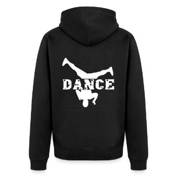Breakdance I Love Breakdance - Unisex Premium Organic Zip Hoodie - black - Back - Nico (187cm)