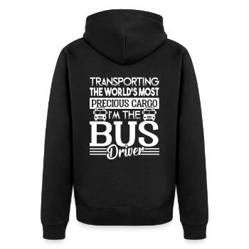 Bus Driver I'm The Bus Driver - Unisex Premium Organic Zip Hoodie - black - Back - Nico (187cm)