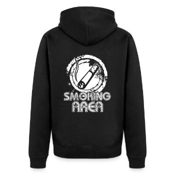 Cigar Smoking Cigar Smoking Area - Unisex Premium Organic Zip Hoodie - black - Back - Nico (187cm)