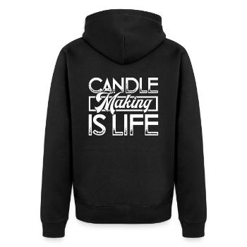 Candle Making Candle Making Is Life - Unisex Premium Organic Zip Hoodie - black - Back - Nico (187cm)