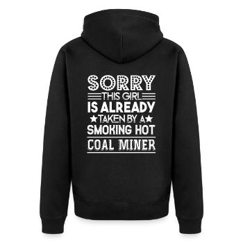 Coal Miner Taken By Smoking Hot Coal Miner - Unisex Premium Organic Zip Hoodie - black - Back - Nico (187cm)