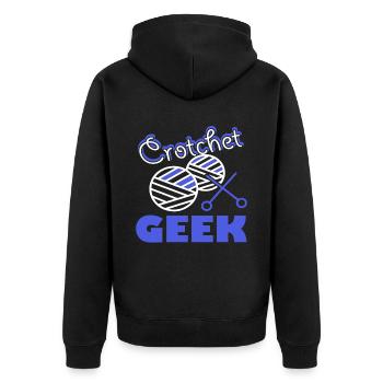 Crocheting Crochet Geek - Unisex Premium Organic Zip Hoodie - black - Back - Nico (187cm)
