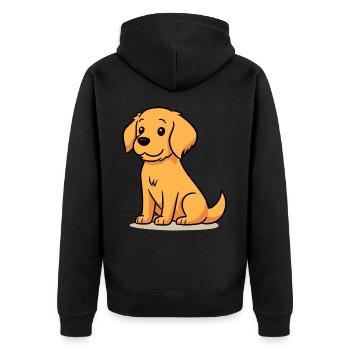 Cute dog design for dog owners - Unisex Premium Organic Zip Hoodie - black - Back - Nico (187cm)