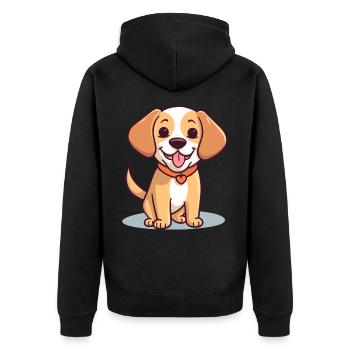 Conception de chien mignon pour les propriétaires de chiens - Veste à capuche bio Premium Unisexe - noir - Dos - Nico (187cm)