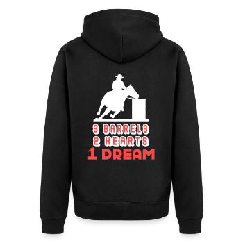 Barrel Racing Barrel Racing Lover - Unisex Premium Organic Zip Hoodie - black - Back - Nico (187cm)
