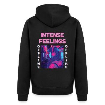 Anime des années 80 Rétro Vaporwave Sentiments intenses - Veste à capuche bio Premium Unisexe - noir - Dos - Nico (187cm)