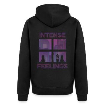 80s Retro Vaporwave Lofi - Unisex Premium Organic Zip Hoodie - black - Back - Nico (187cm)