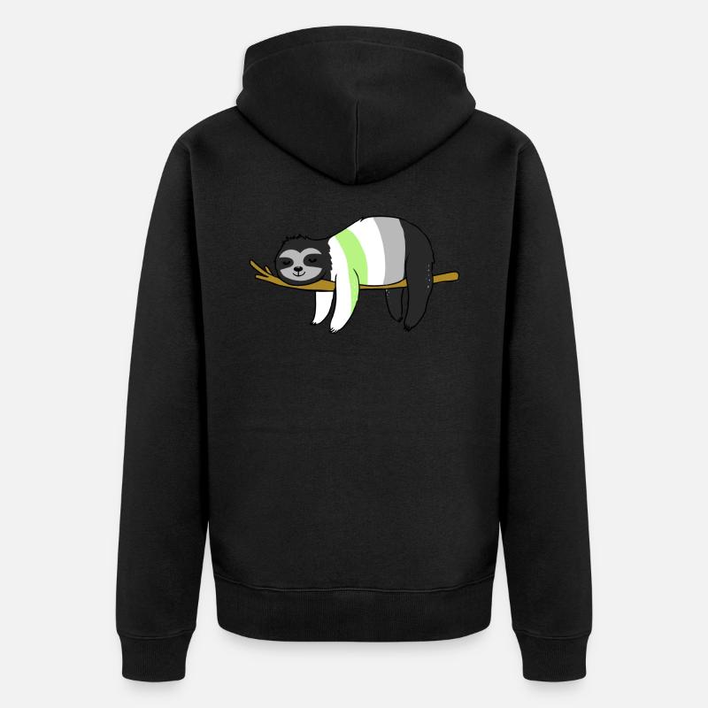 Agender Faultier Agender Pride - Veste à capuche bio Premium Unisexe - noir