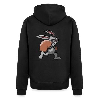 Bank Robber - Rabbit on Raid Robbery Ganove - Unisex Premium Organic Zip Hoodie - black - Back - Nico (187cm)