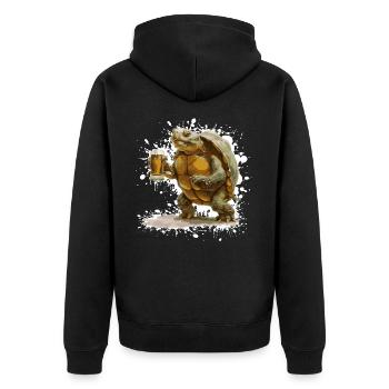 Turtle Beer Funny - Unisex Premium Organic Zip Hoodie - black - Back - Nico (187cm)