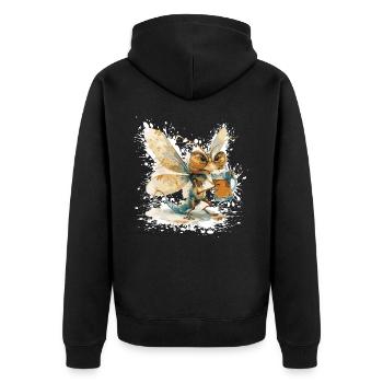 Libellule bière drôle - Veste à capuche bio Premium Unisexe - noir - Dos - Nico (187cm)