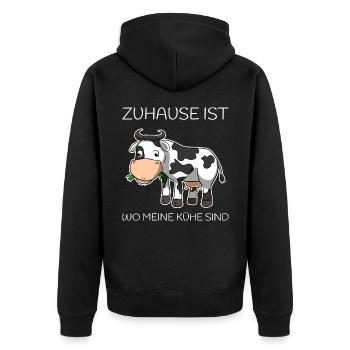 Zuhause Ist Wo Meine Kühe Sind Landwirt Bauer - Unisex Premium Bio Zip Hoodie - Schwarz - Hinten - Nico (187cm)