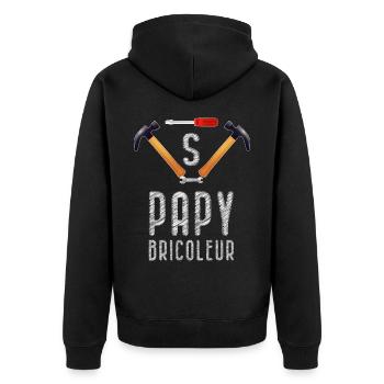 Bricolage Super Papy Bricoleur - Veste à capuche bio Premium Unisexe - noir - Dos - Nico (187cm)