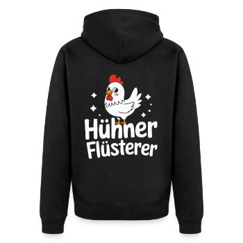 chicken chickens farmer farmer farm - Unisex Premium Organic Zip Hoodie - black - Back - Nico (187cm)