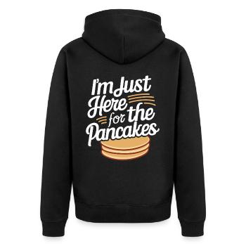 Pancakes Frühstück Essen Pancake - Unisex Premium Bio Zip Hoodie - Schwarz - Hinten - Nico (187cm)