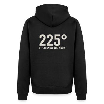 Grill Grillen Griller BBQ Barbecue - Unisex Premium Bio Zip Hoodie - Schwarz - Hinten - Nico (187cm)