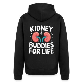 Nierenspender Niere Organspender - Unisex Premium Bio Zip Hoodie - Schwarz - Hinten - Nico (187cm)